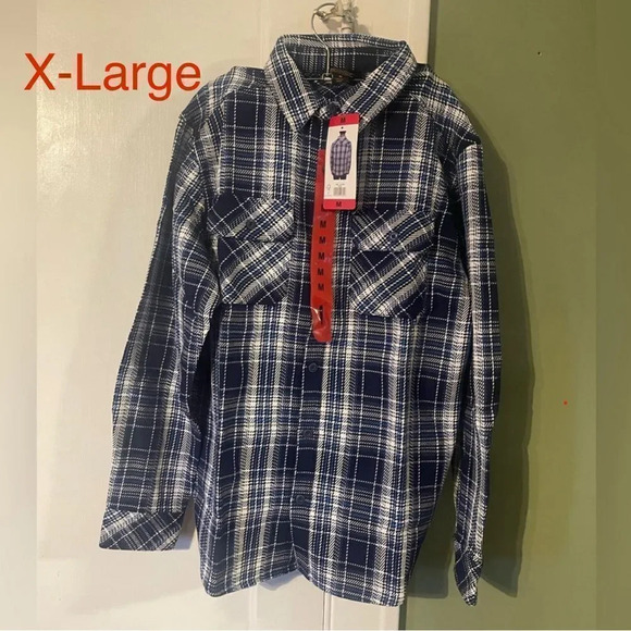 Pacific Trail, Long Sleeve Flannel Shirt Blue X-Large - Picture 1 of 9